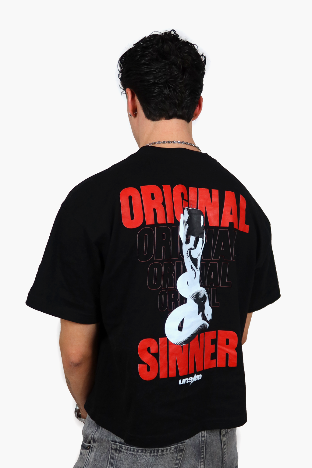 TEE OVERSIZED BOXY 'SINNER' BLACK