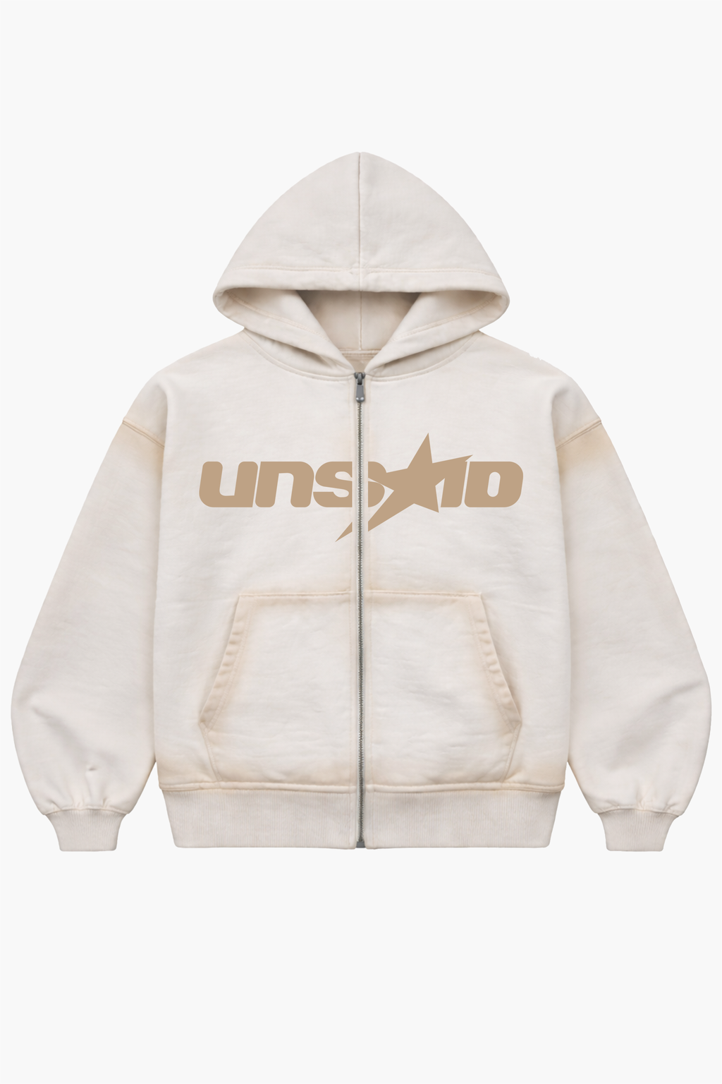 ZIP-UP HOODIE OFF WHITE/SAND